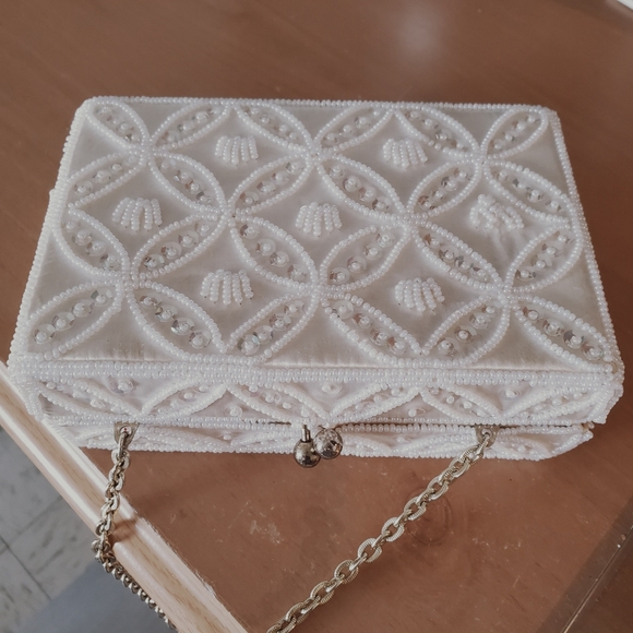 Lovely Beaded Purse & gold tone chain Made in Japan Vintage Richer by Walbors - Picture 3 of 6